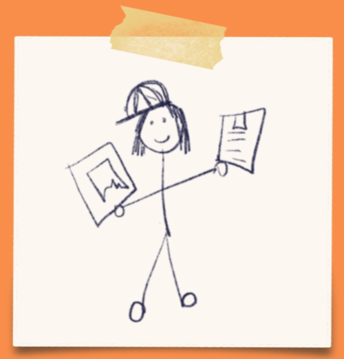 Cartoon of a person in a hard hat holding a clipboard and a map of south australia